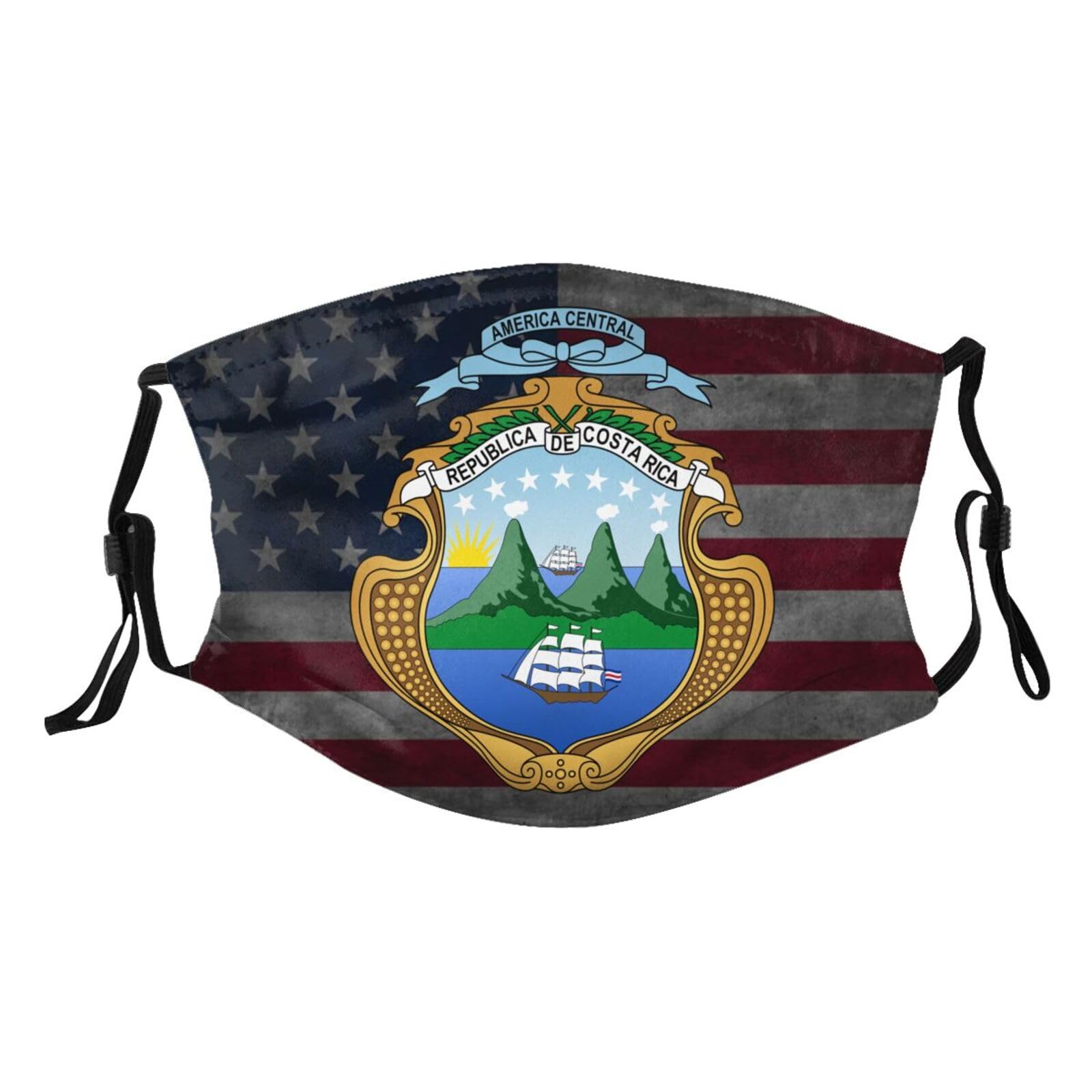 Coat of Arms of Costa Rica Adult Dust Mask Adjustable Dust Face with 2 Filter6