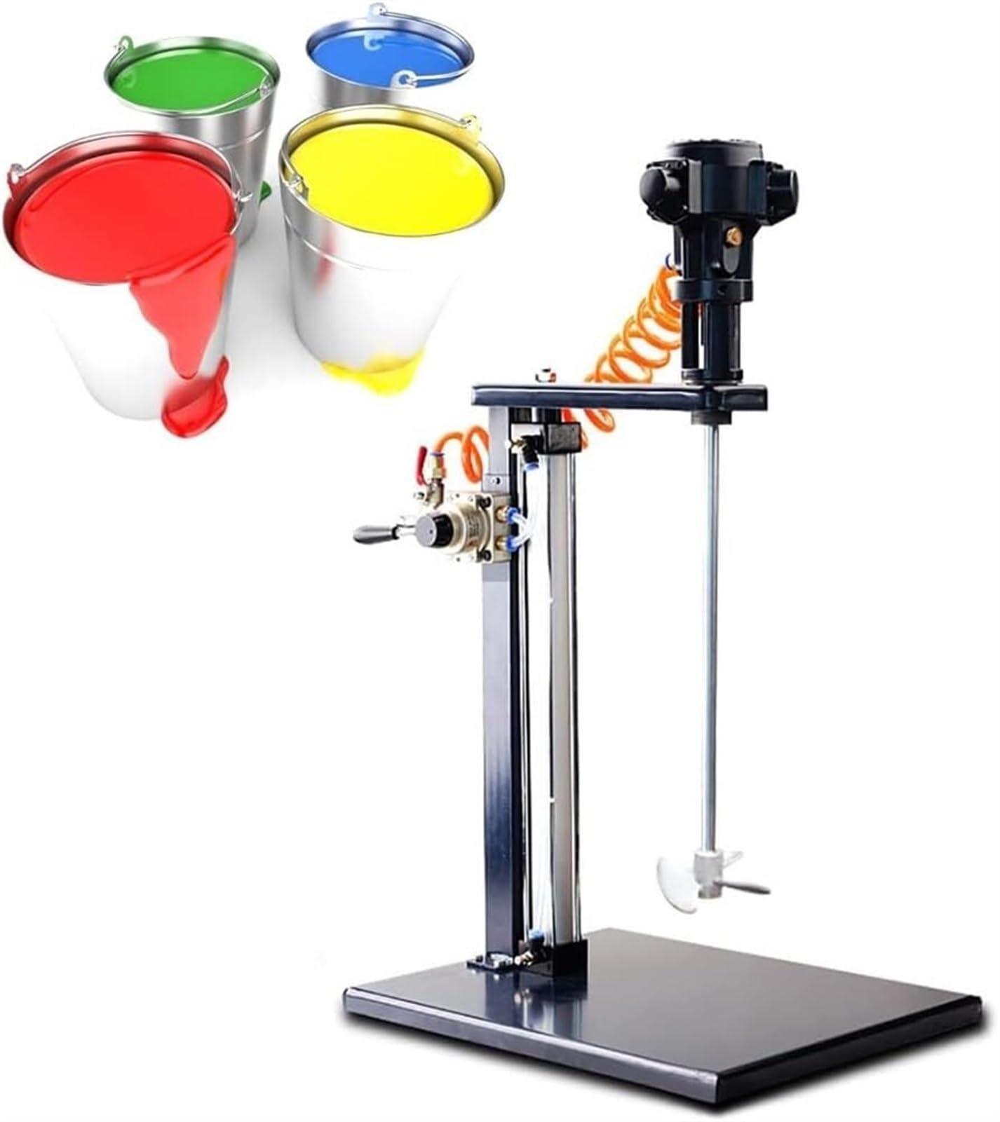 Agitador de Pintura con elevación automática de 5 galones/20 l, Mezclador de Pintura neumático, agitador de Aire Vertical de Escritorio, máquina mezcladora (