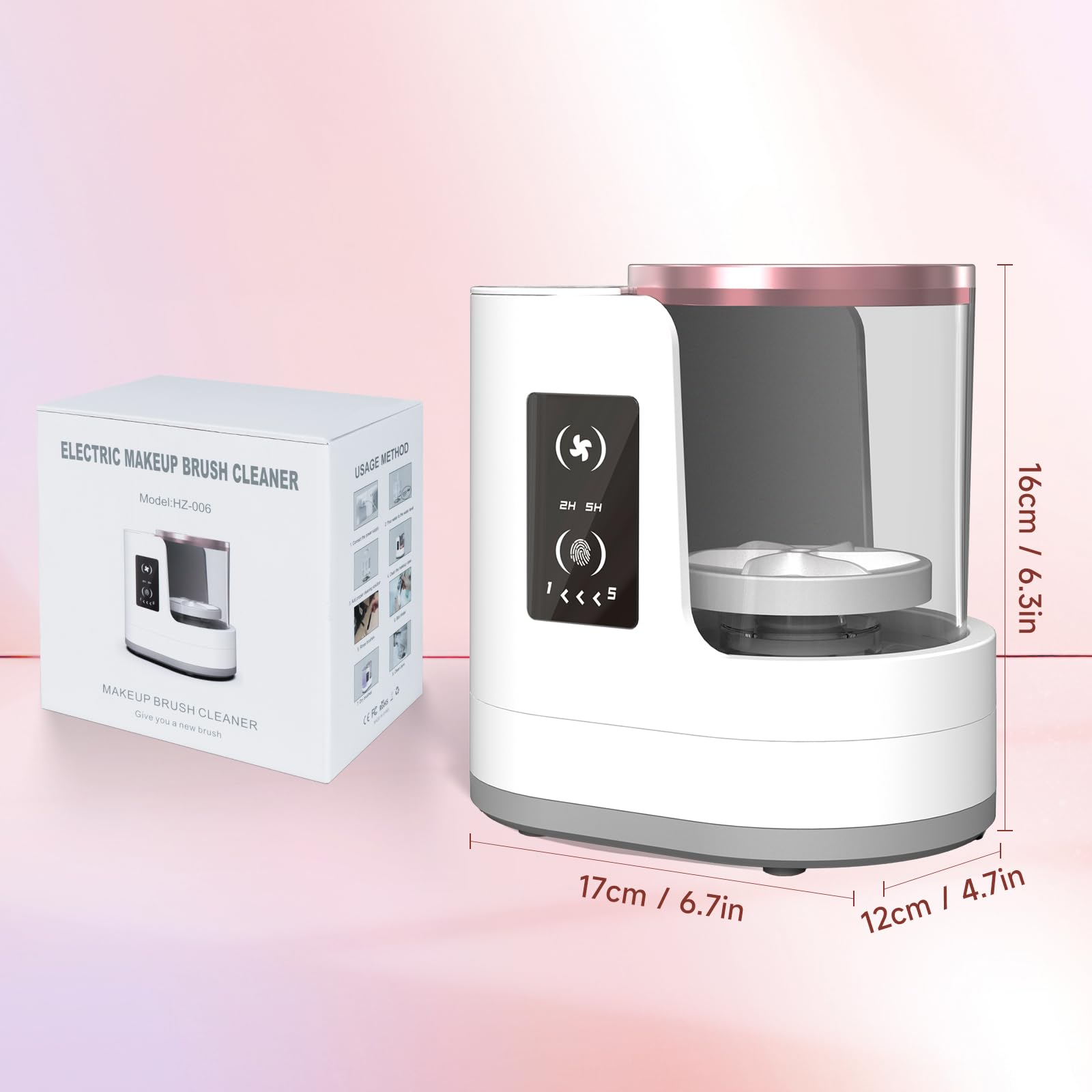 Máquina limpiadora de brochas de maquillaje eléctrica con soporte para secadora de brochas de maquillaje, portátil, automática, USB, herramienta limpiadora de brochas de maquillaje para todos los
