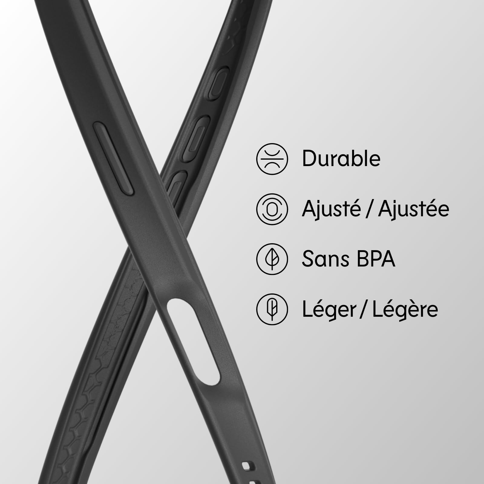 RhinoShield Coque Bumper Compatible avec [iPhone 16 Pro Max] | CrashGuard - Protection Fine Personnalisable - Absorption des Chocs [sans BPA] - Gris Platine