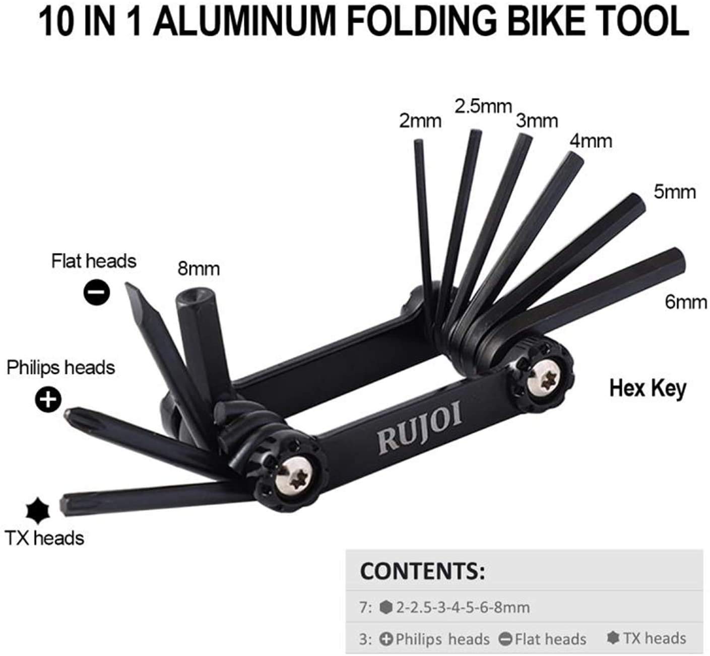 Kit Riparazione Bici RUJOI - Multiutensile 14 In 1 Con Rompicatena - Foto 3