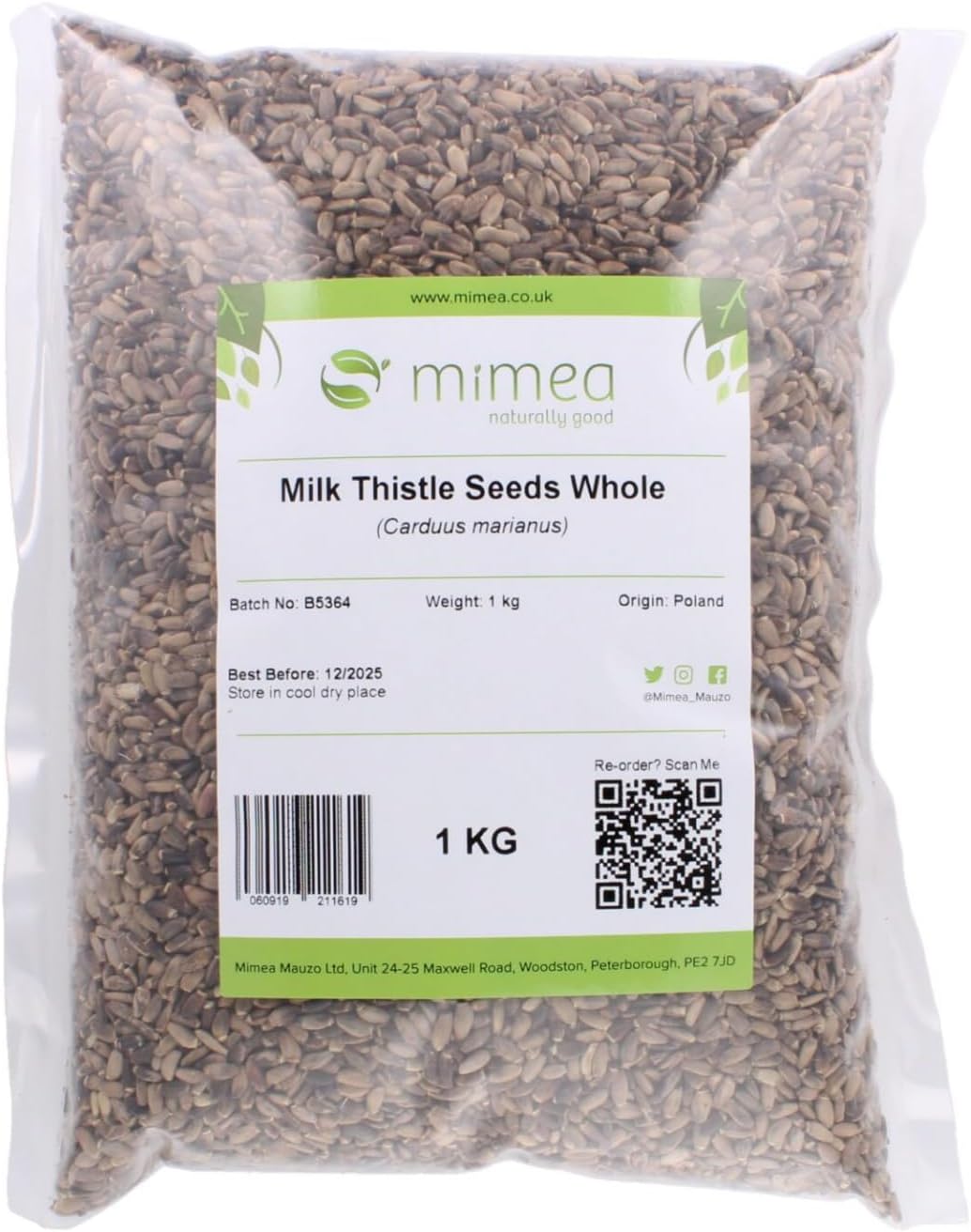 Milk Thistle Seeds Whole | 1kg | Quality Ingredients | Natural | No Additives | Liver Support