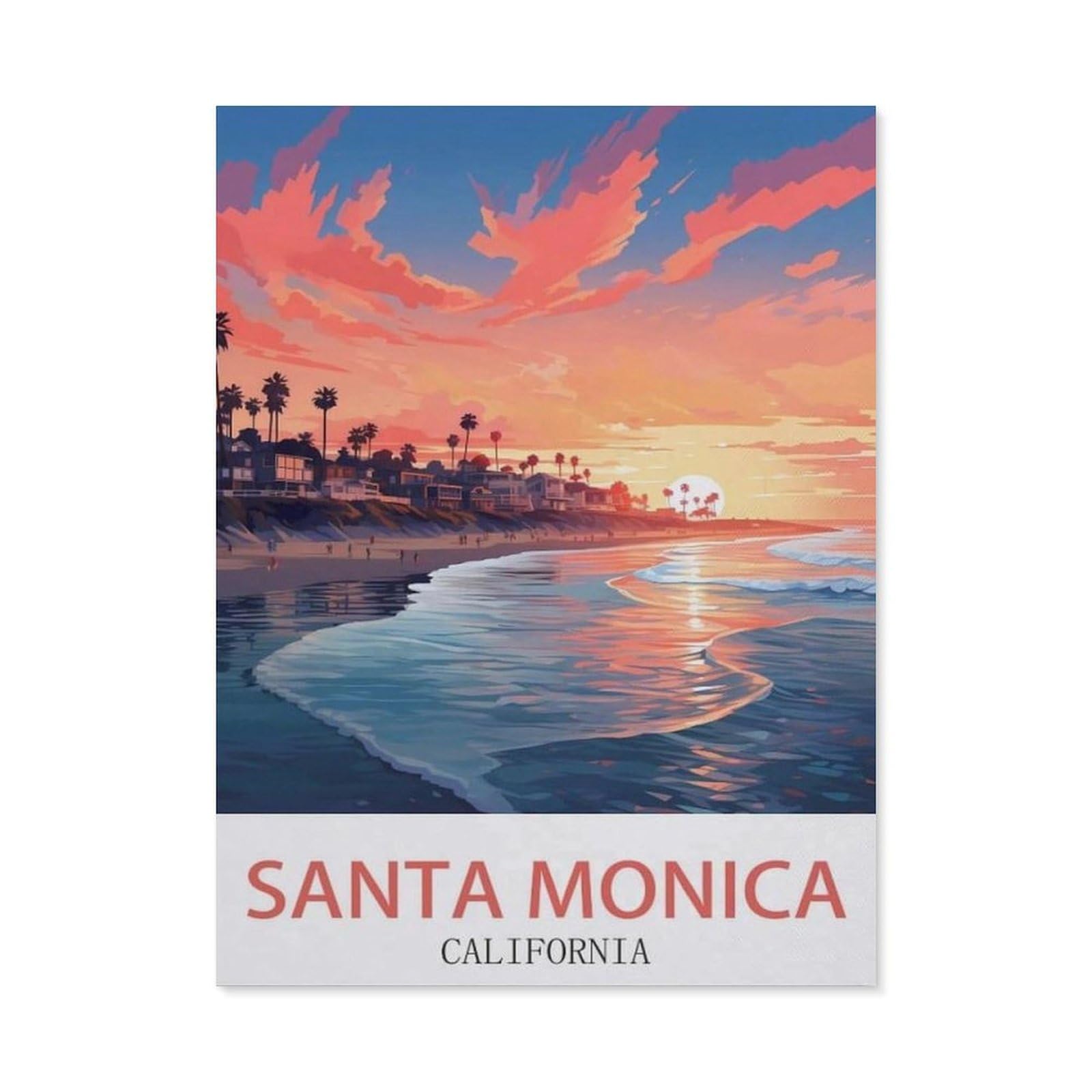 BEAYODKP 5D Diamond Painting Set ，Santa Monica California（50 x 60 cm）