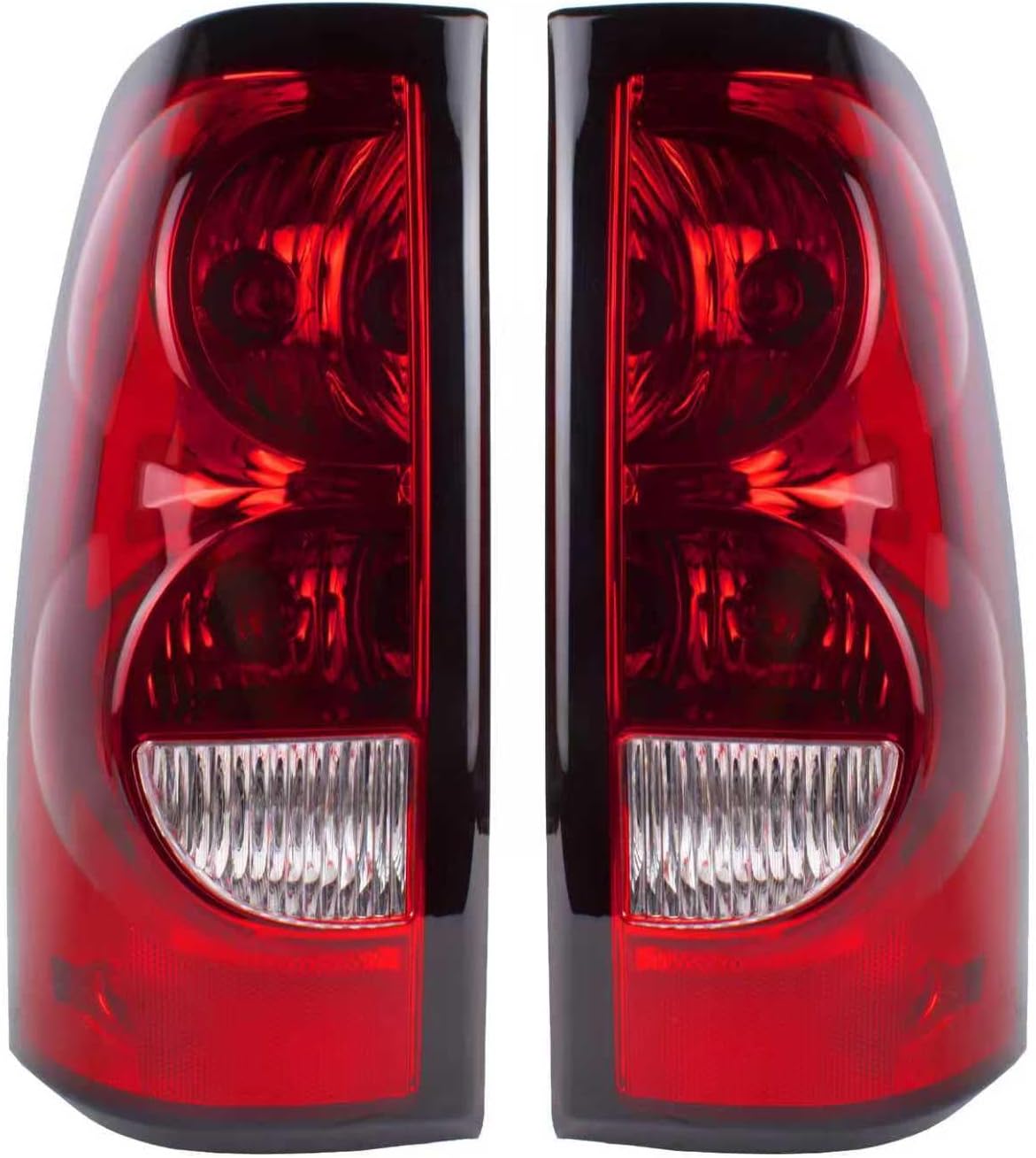 HSMOTHEV Tail Light Assembly For 2003-2006 Chevy Silverado 1500 1500HD 2500 2500HD 3500, Chevy Silverado Classic 2007 Driver and Passenger Side Tail Light - Bulb and Harness Included Deep Red