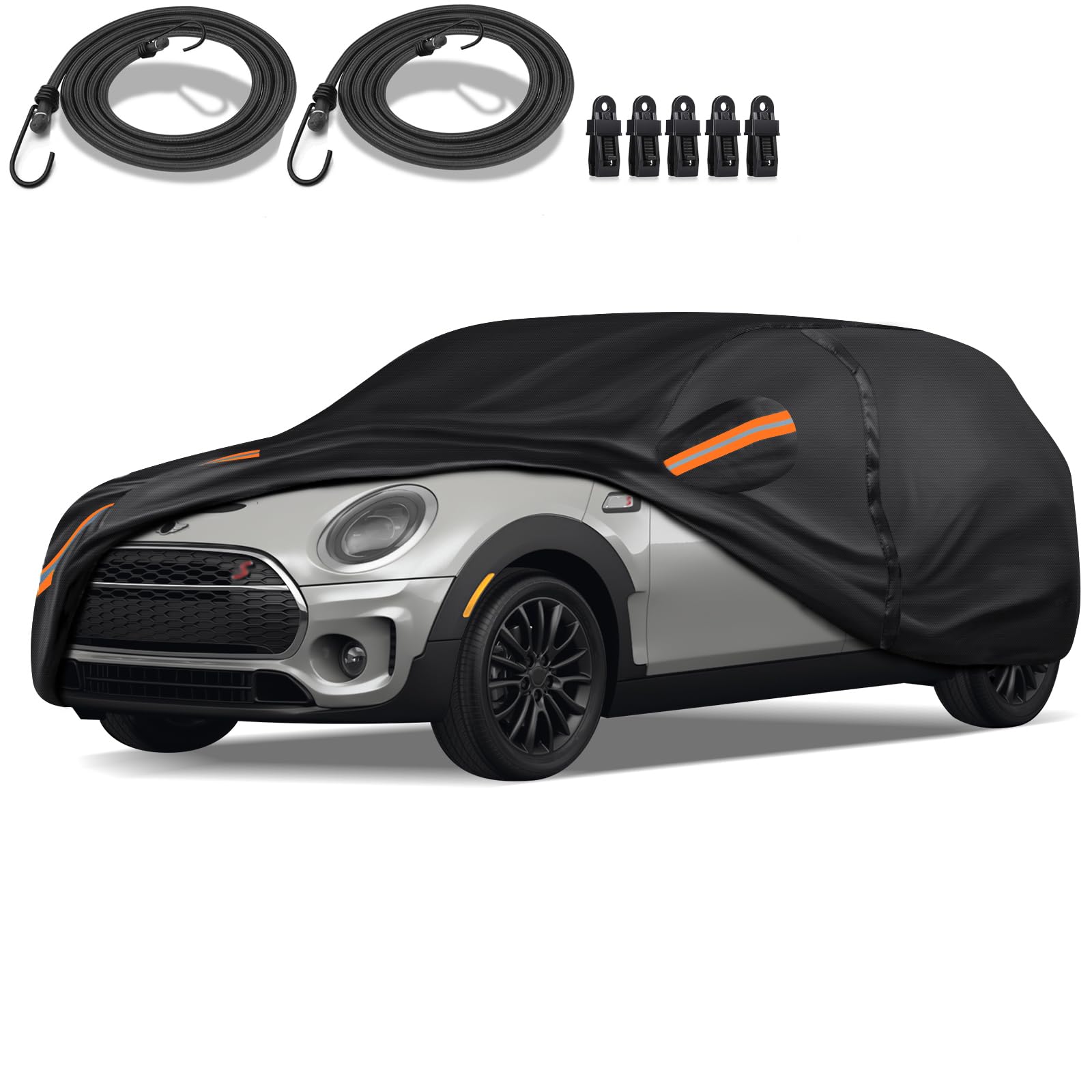 Special 16 Layers Full Car Cover Fit for 2011-2024 Mi-ni Cooper Clubman/Countryman, Ultra Heavy 600D Oxford Cloth, All-Weather Protection Summer Sun Exposure and Winter Snow Rain Dust UV BlackGlobal Recycled StandardRecycled Claim Standard 100Global Recycled StandardGlobal Recycled Standard