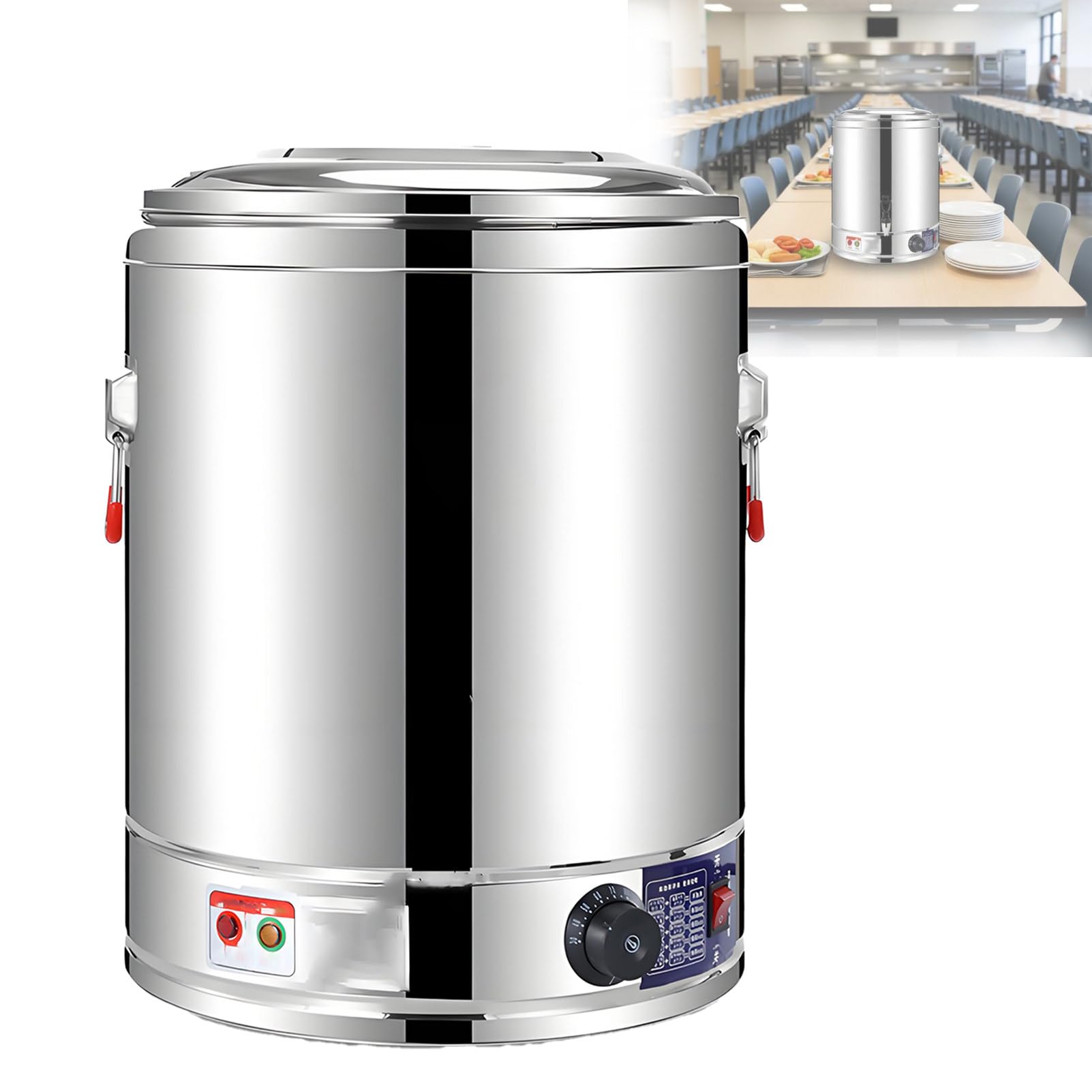 Pnpaea Autoclave Sterilizer,Electric Stainless Steel Catehot Water Boiler Tea Urn,with Temperature Adjustment,for Cold Drink Shops, Canteens,and Restaurants WithoutFaucet-50L