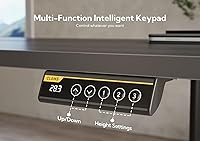 Vista 9 de Claiks Escritorio eléctrico de pie, escritorio de pie de altura ajustable, 63 x 24 pulgadas, escritorio de oficina en casa con tablero de empalme