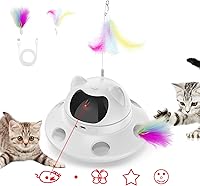 Vista 8 de 3-in-1 Cat Laser Toy & Interactive Automatic Motion-Activated Kitten Toy – 6 Holes Whack-A-Mole Feather & Moving Ambush Fun – USB Rechargeable