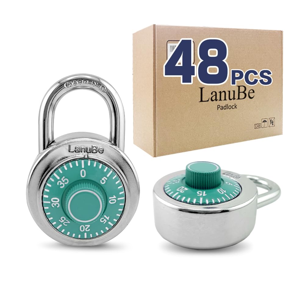 LanuBe Candado de combinación de esfera estándar, paquete de 48 unidades