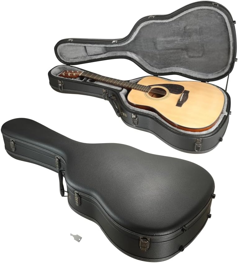 ZeHuoGe 40/41 Inch Acoustic Guitar Hard Case, Ultralight EPP Construction, Weather & Shock Resistant Protective Case with Ergonomic Handle & Storage Pocket (For 40"/41" Acoustic Guitar)