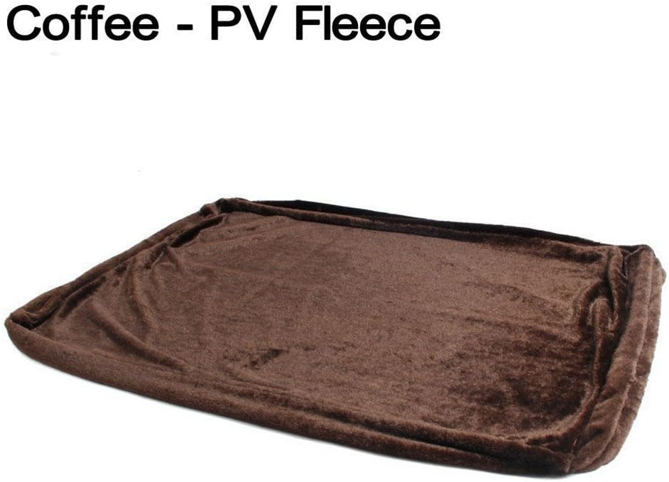 Zipper Cover for Dog Pet Bed Mat Cushion Dog Bed Cover Replacement Do It Yourself 6 Comfort Material 2 Size (Coffee Color-PV Fleece, 48X29) by locksmax