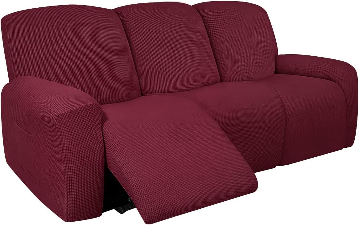 Funda de sofá reclinable texturizada para tardes de cine en el salón familiar
