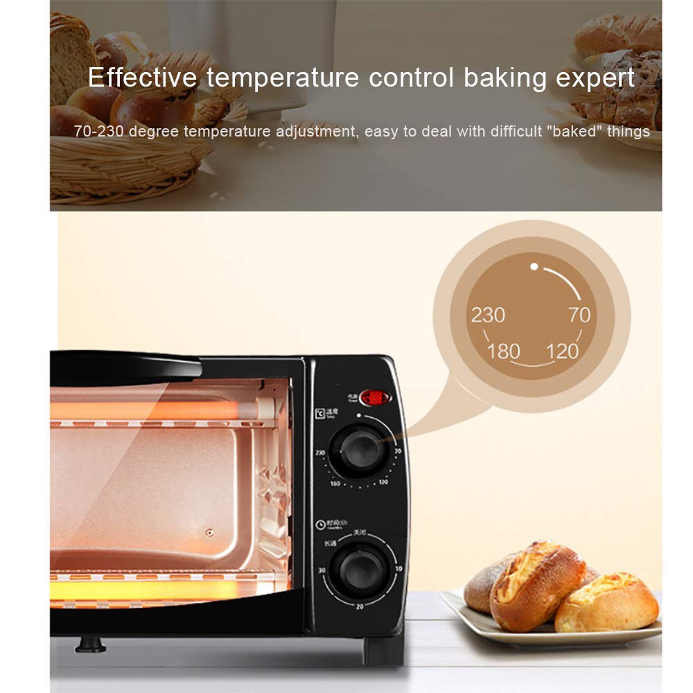 Małe skrzynki， Piekarnik elektryczny stołowy, regulacja temperatury 70–230°C, podwójna pozycja pieczenia, oszczędza więcej miejsca