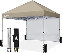 Vista 39 de CROWN SHADES - Toldo desplegable de 8 x 8 pies con 1 pared lateral, tienda de campaña de playa que se arma con solo presionar un botón, glorieta