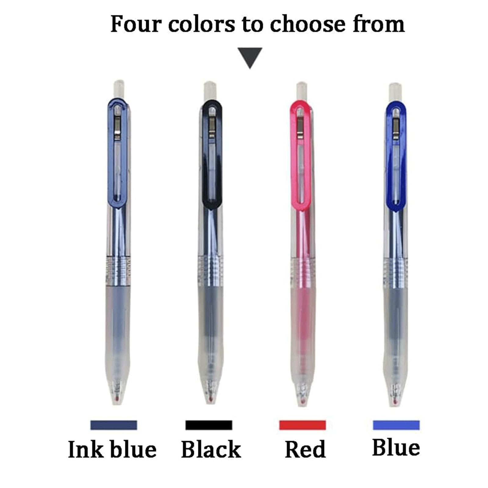 Kugelschreiber, neutraler Tintenstift Einziehbarer Kugelschreiber, Tintenroller, Gel-Tintenstift, 0,5 mm, for Büro, Studium, mit Clip, 5 Stück