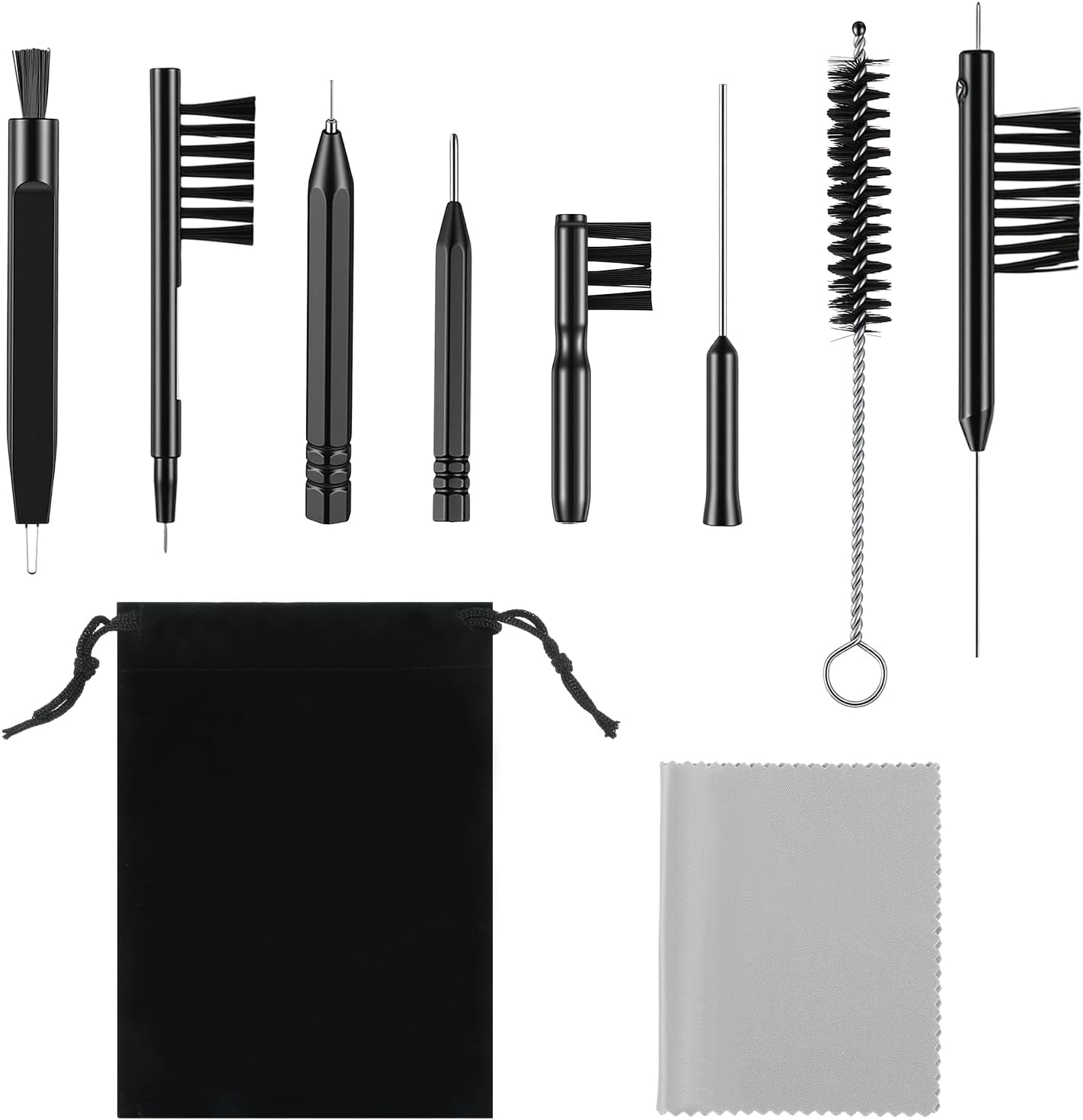 10 PCS Hearing Aid Cleaning Kit Tools, Multi-Functional Hearing Aid Brushes for Cleaning Earbuds, Headphone, Amplifiers, with Bag, Gifts for Relatives and Friends