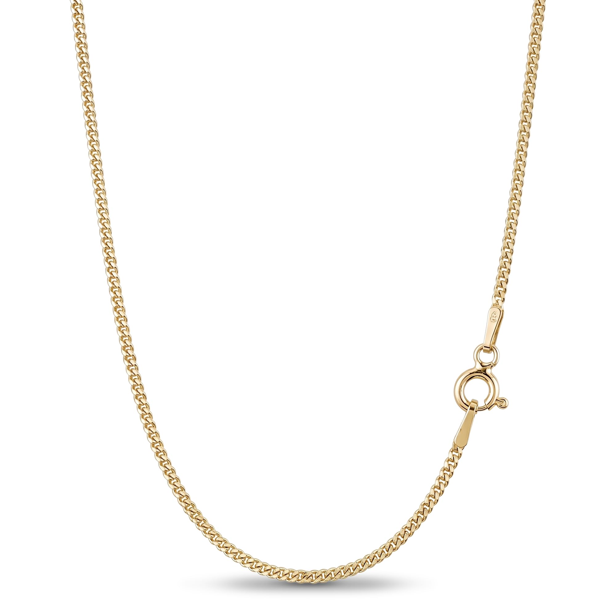 Panzerkette vergoldet 925 Silber Damen 1,4 mm Halskette 101041-5 | goldene Silberkette Gold Kette Goldkettchen in den Längen 40 42 45 50 60 70 cm verfügbar