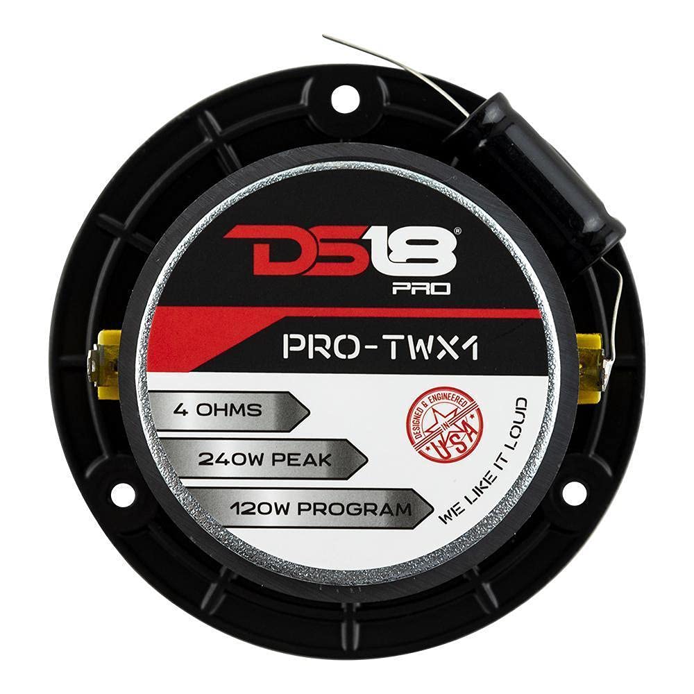 DS18 2 PRO-TWX1 super Bullet hochtöner von 9,60 cm 96 mm Durchmesser 120 watt rms und 240 watt max 4 ohm mit 103 db empfindlichkeit bei 4 cm Tiefe, pro Paar + 3 kostenlose Aufkleber