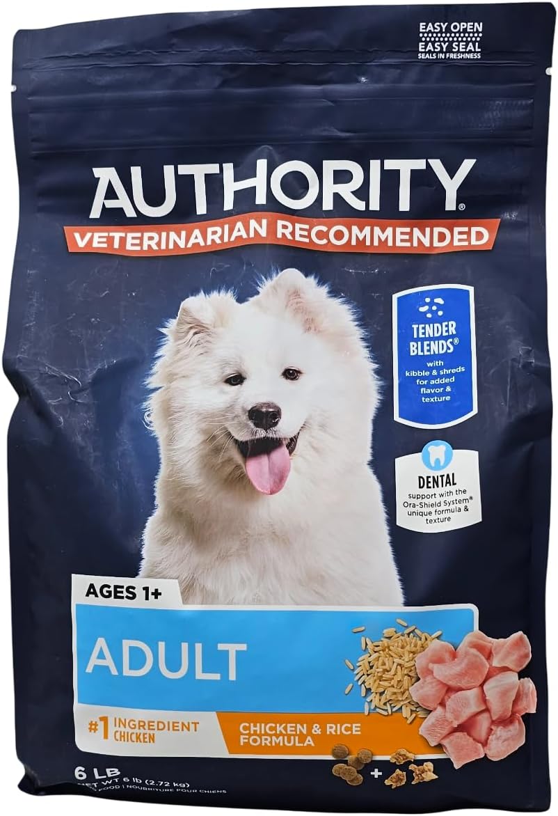 Authority Adult Tender Blends Chicken and Rice Dry Dog Food, 6 Pound Bag