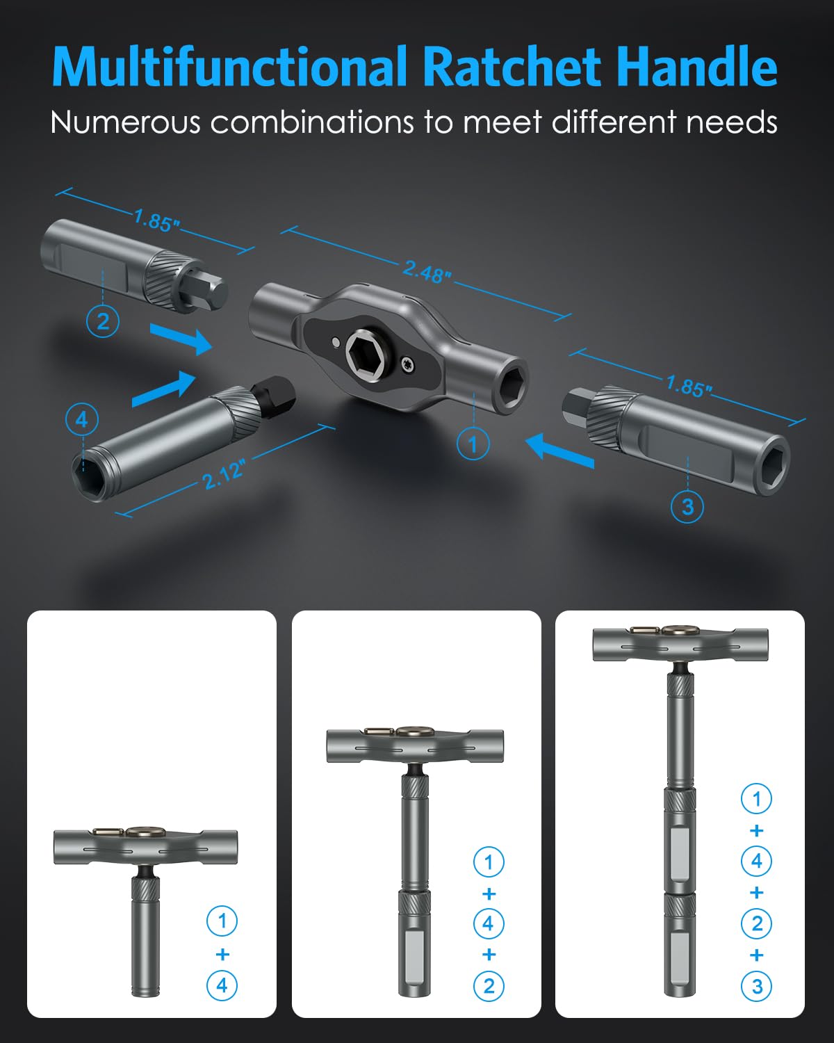 24 in1 Magnetic Screwdriver Set, AMIR Ratchet Screwdriver Kit Precision Repair Tool with DIY Detachable Ratchet Handle, Multi Bit Small Screw Driver Set for Furniture Computer