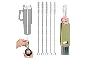 6-Piece Reusable Water Bottle and Straw Cleaning Brush Set
