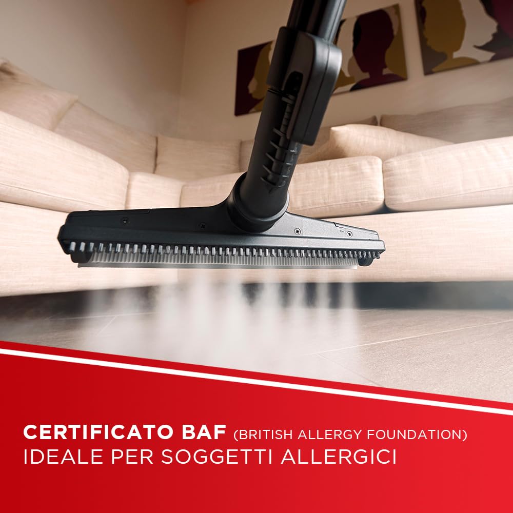 Polti Vaporetto Lecoaspira FAV50_Multifloor, Pulitore a Vapore e Aspirapolvere con Filtro ad Acqua, caldaia 5 Bar, aspira liquidi e sporco secco, 15 accessori per tutte le superfici, Made in Italy
