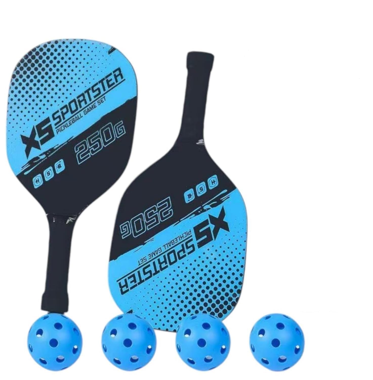 Qwick Click Pickleball Paddles Set Pickleball Rackets Set with 4 Pickleballs Balls and Storage Bag for Indoor Outdoor Sports Men Women (Blue)-picture-25