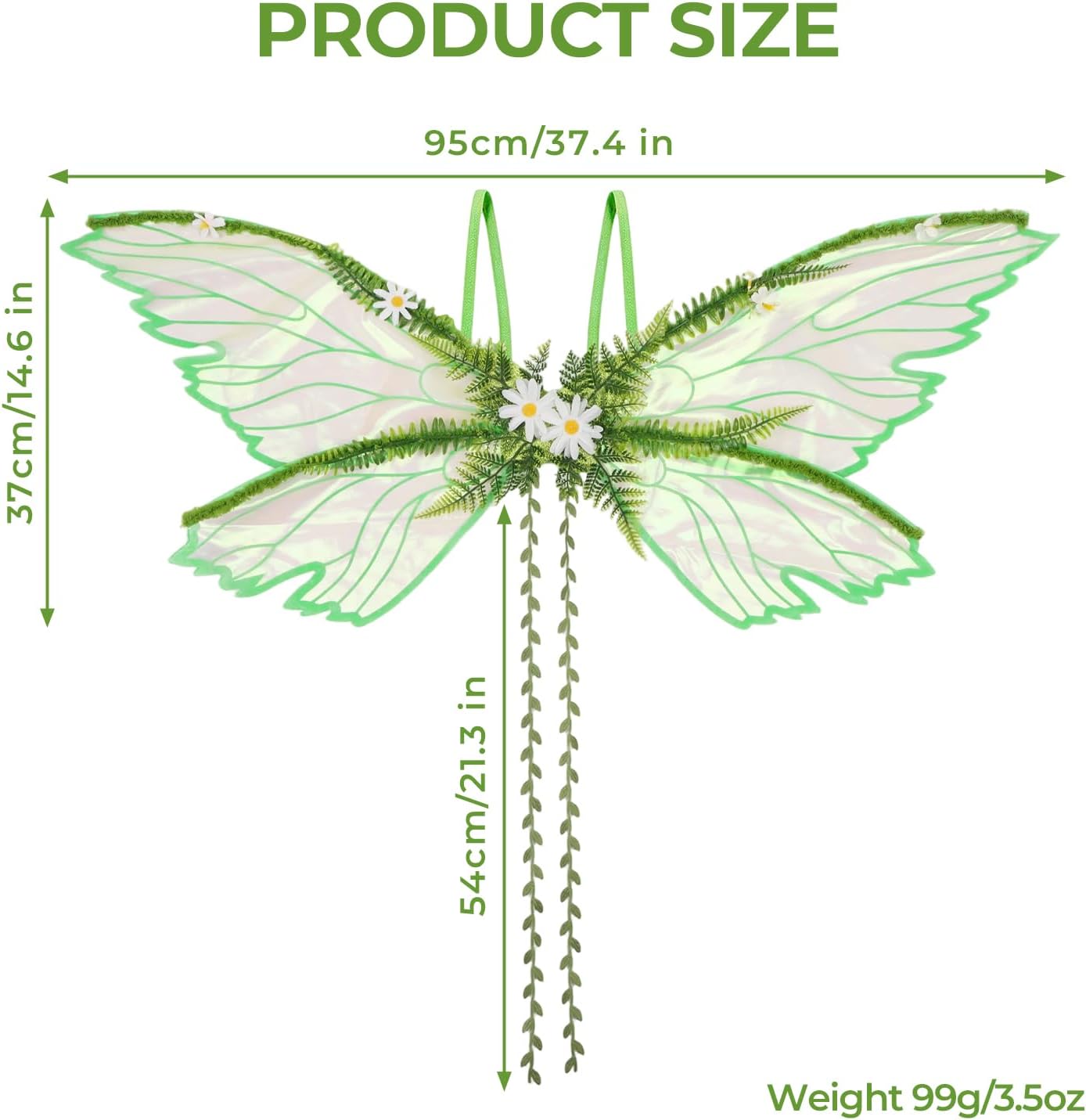 Fantasy Costume Wings, Large Butterfly Elf Wings for Renaissance, Cosplay, Halloween Festival and Photoshoot
