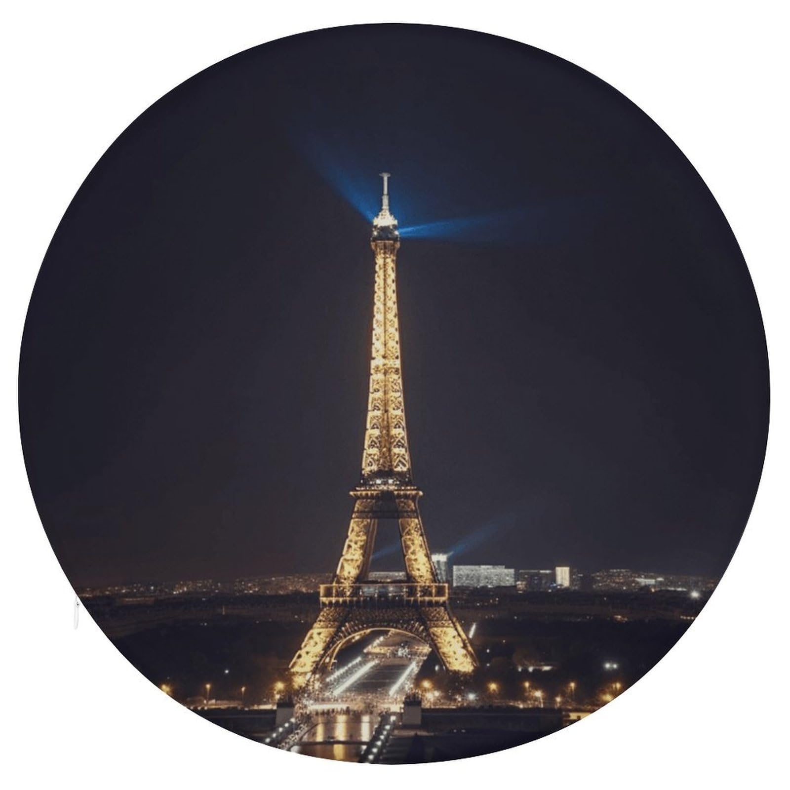 Cojín de suelo Torre Eiffel París cojines portátiles redondos para silla