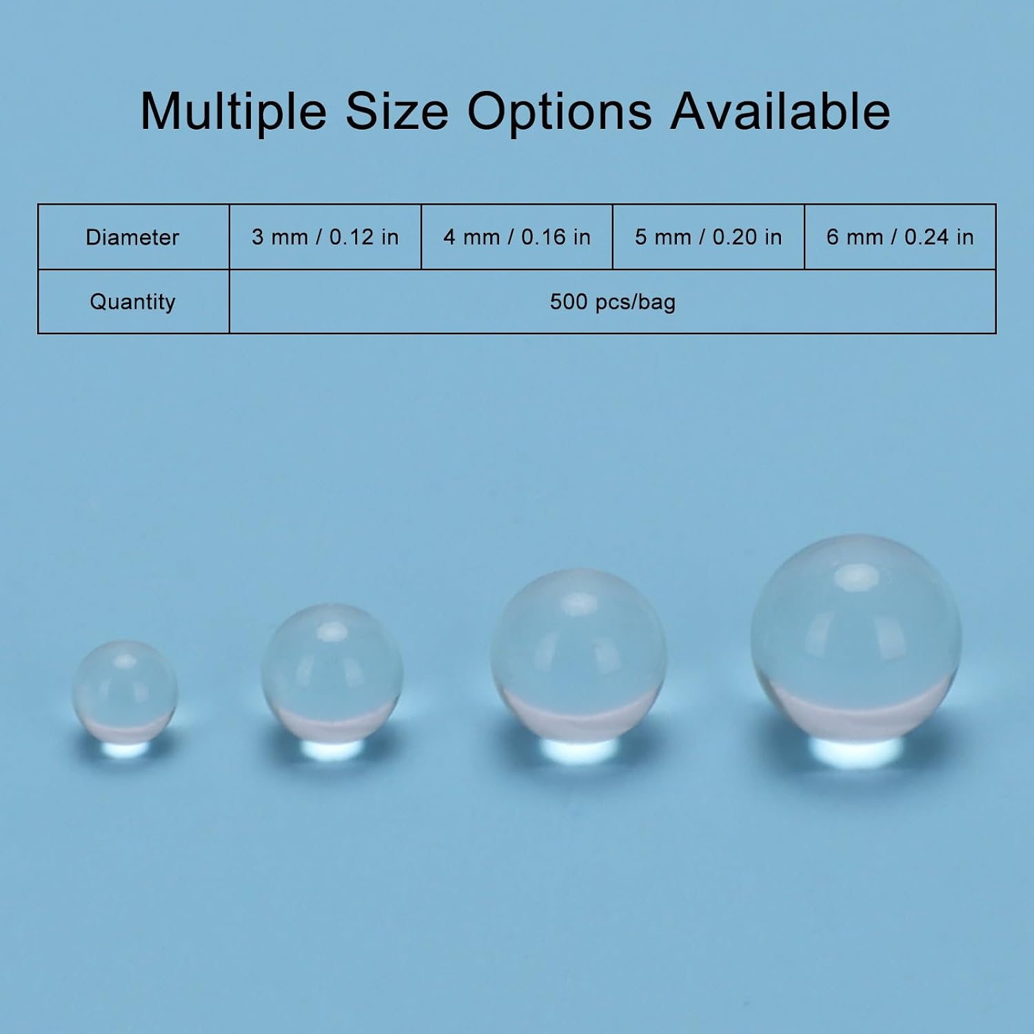 Glass Round Beads, 4 mm Diameter, 500 Beads per Pack, Boiling Control Stones for Lab Liquids, Distillation and Heating