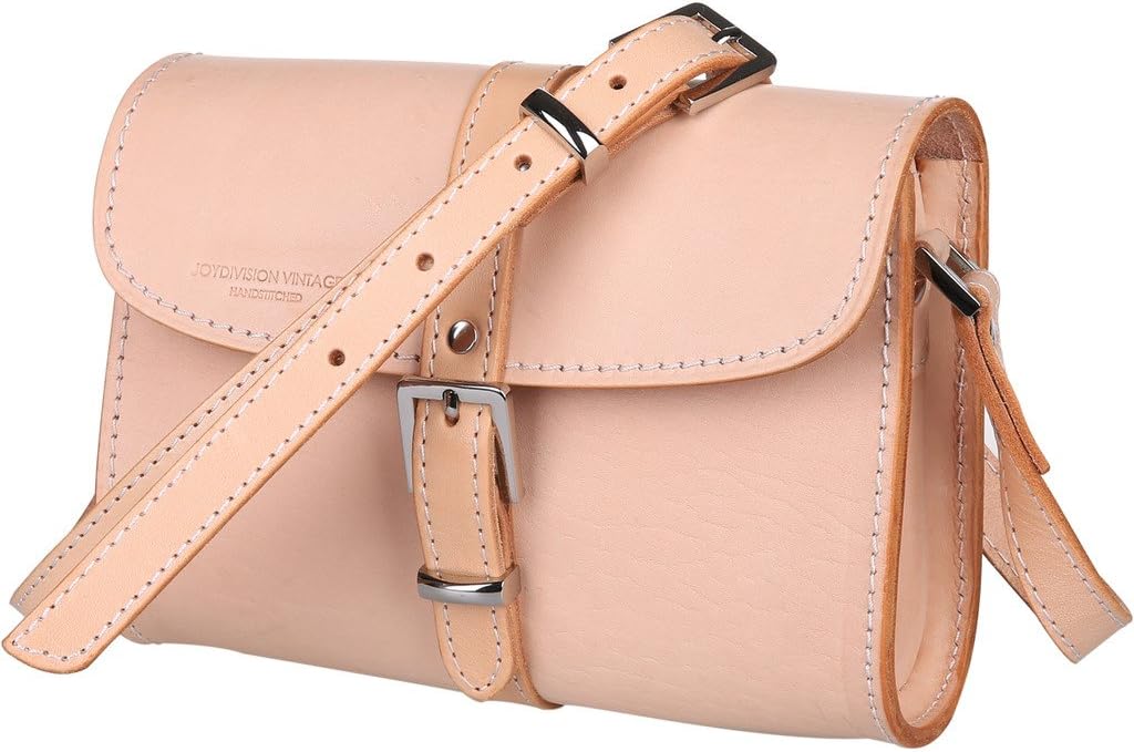 JOYDIVISION VINTAGE Women's Cowhide leather Handmade Shoulder Purse Size S Color Beige