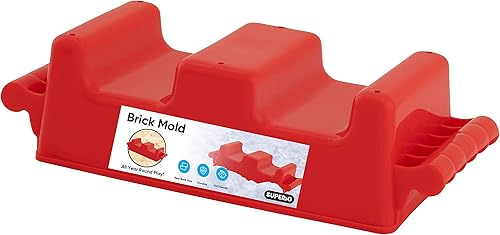 Superio Moldeador de pared con forma de bloque de arena, moldeador de bloques de arena rojo de 11 pulgadas, juguetes para niños al aire libre,