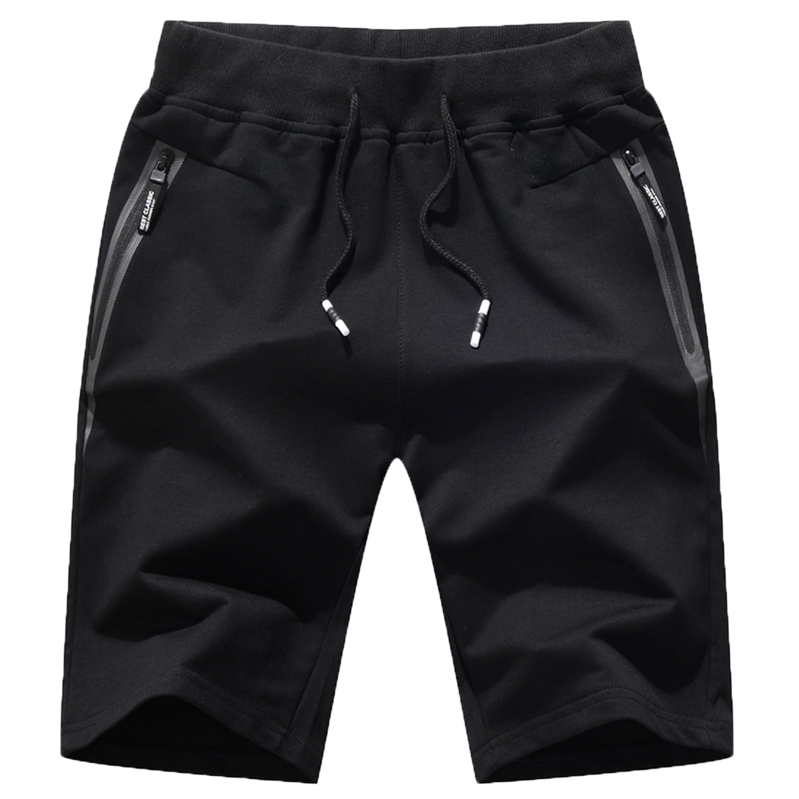 JustSun Kurze Hosen Herren Sport Shorts Sporthose Herren Jogginghose Mit Reißverschluss und Elastische Taille