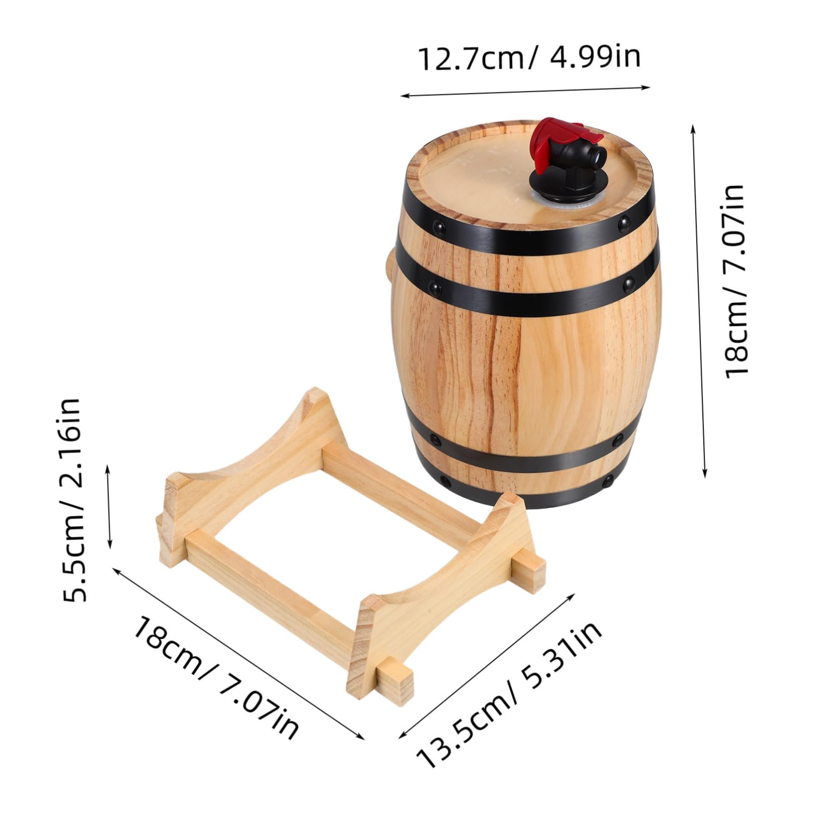 PRETYZOOM Whiskey Storage Wine Barrel Stand Spigot Bar Restaurant Beer Dispenser