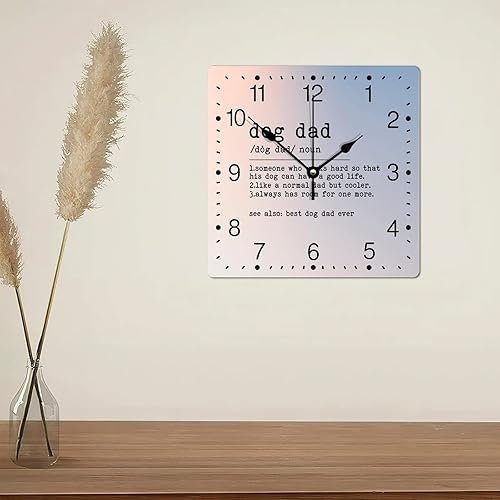 Miniatura 234 de Reloj de pared cuadrado de PVC con definición de contador, refranes motivacionales, reloj de pared grande, descripción de la palabra, 12 pulgadas
