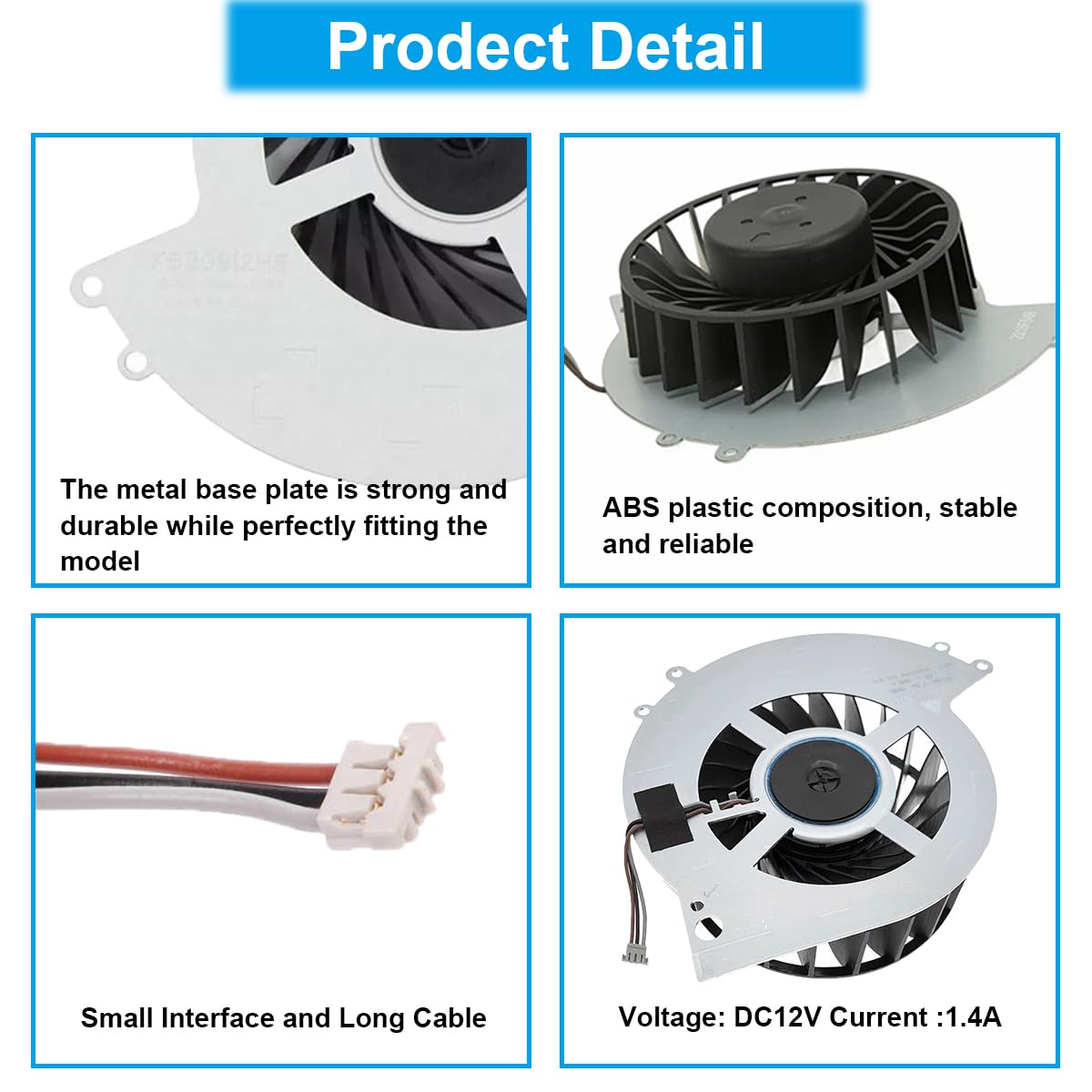 ZHUROUPU for PS4 Replacement Internal Cooling Fan Low Noise