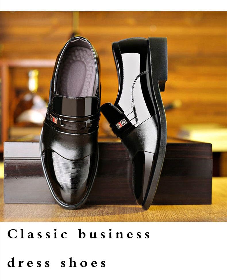Men's Business Casual Loafers Patent Leather Slip On Dress Tuxedo Shoes4