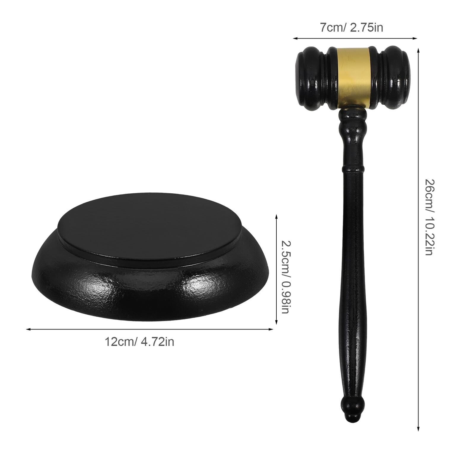 Martillo de juez de madera compacto portátil, martillo de subasta de corte hecho a mano con acabado suave for reuniones y uso legal Mazas de madera