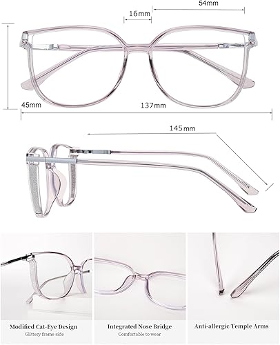 Miniatura 3 de Lentes de luz azul vintage para mujer, lentes ligeros TR90 para computadora, filtro de rayos azules, antirreflectantes, protección UV400, reduce la