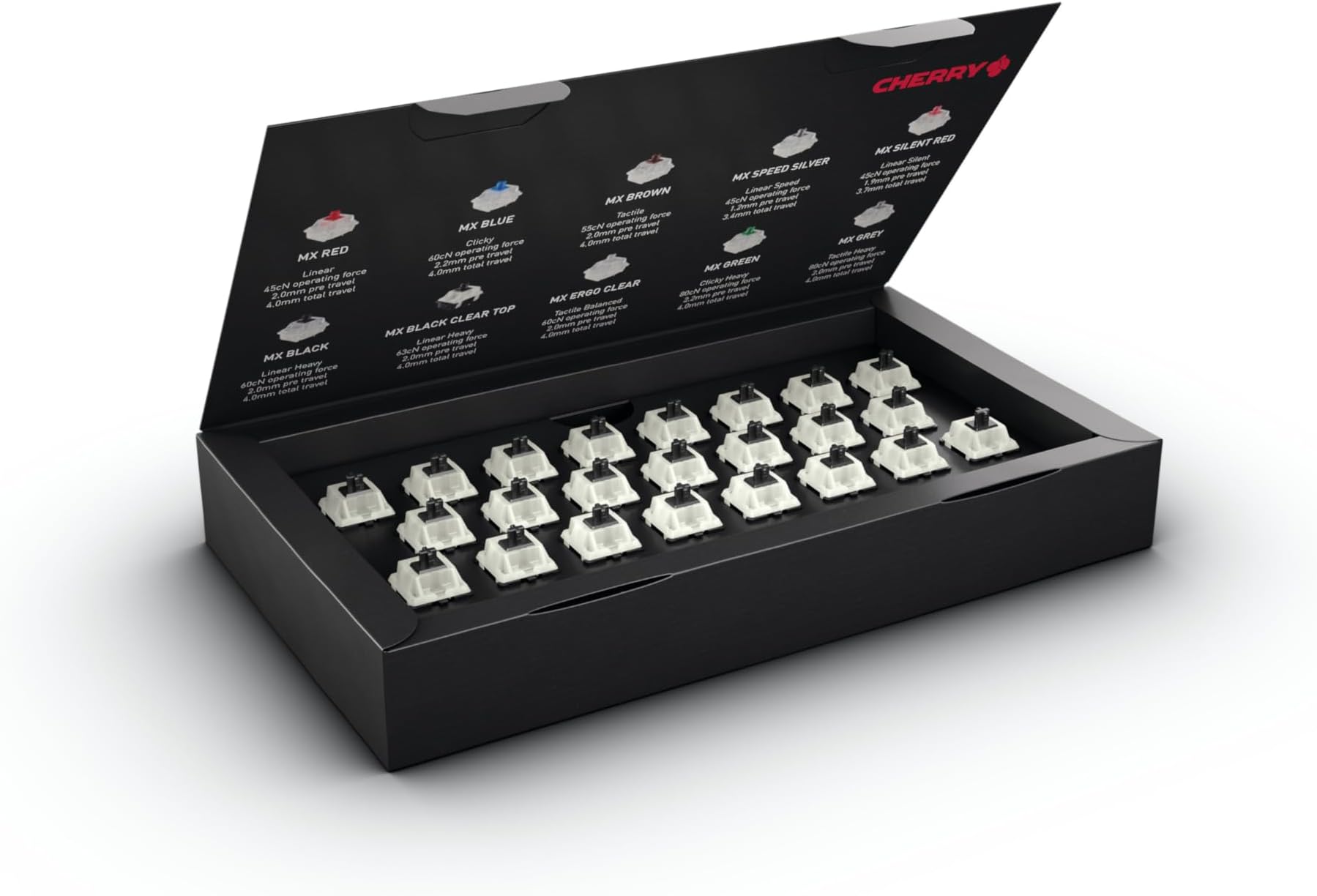 Amazon.com: CHERRY MX Black Clear TOP Switch Kit, 23 Mechanical ...