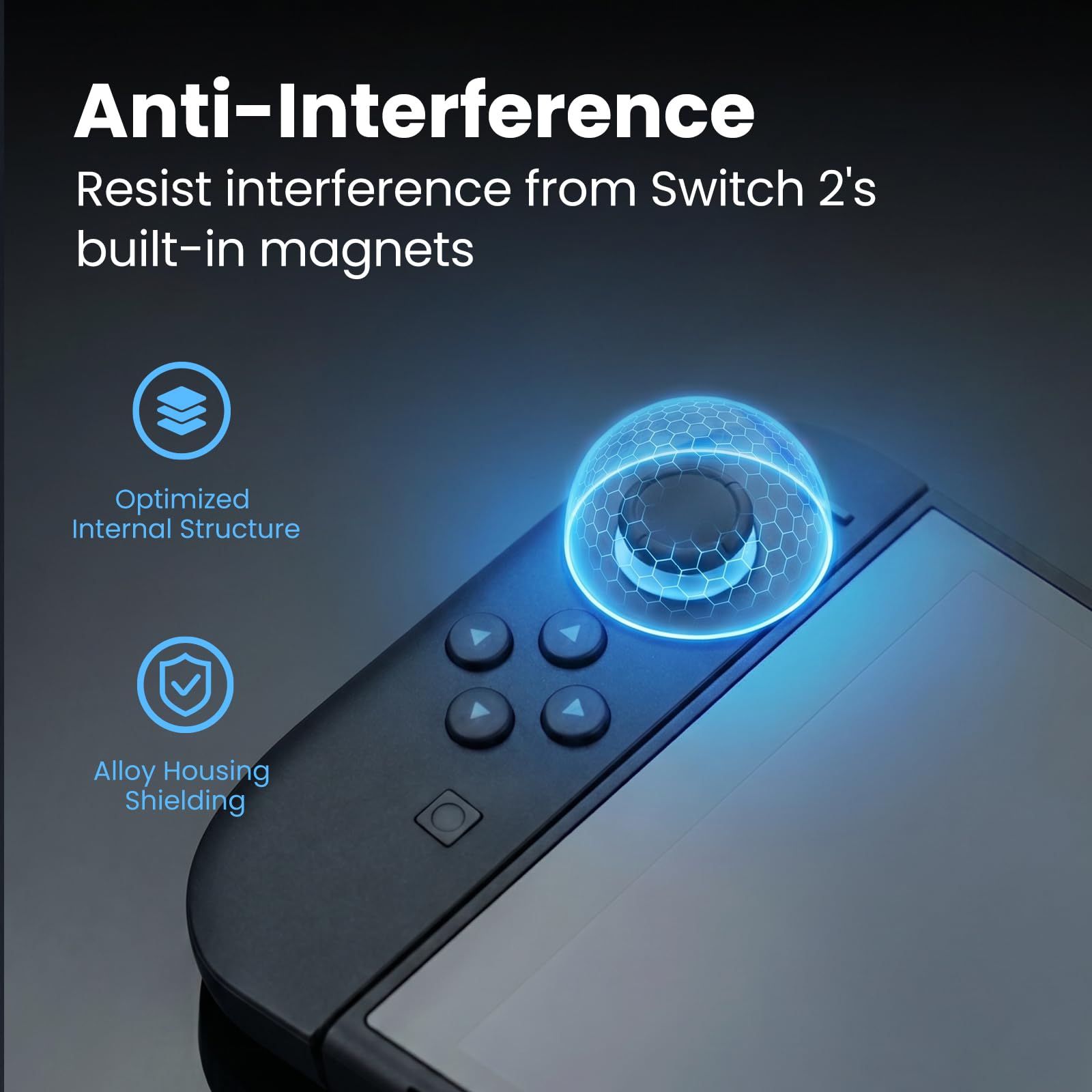 GuliKit Switch 2 Joysticks Ersatz, aktualisierter Anti-Drift TMR elektromagnetischer Joystick für Switch LCD/OLED Joy Con & Switch Lite, analoges Thumbstick-Upgrade-Kit mit mehrfarbigen Stickkappen