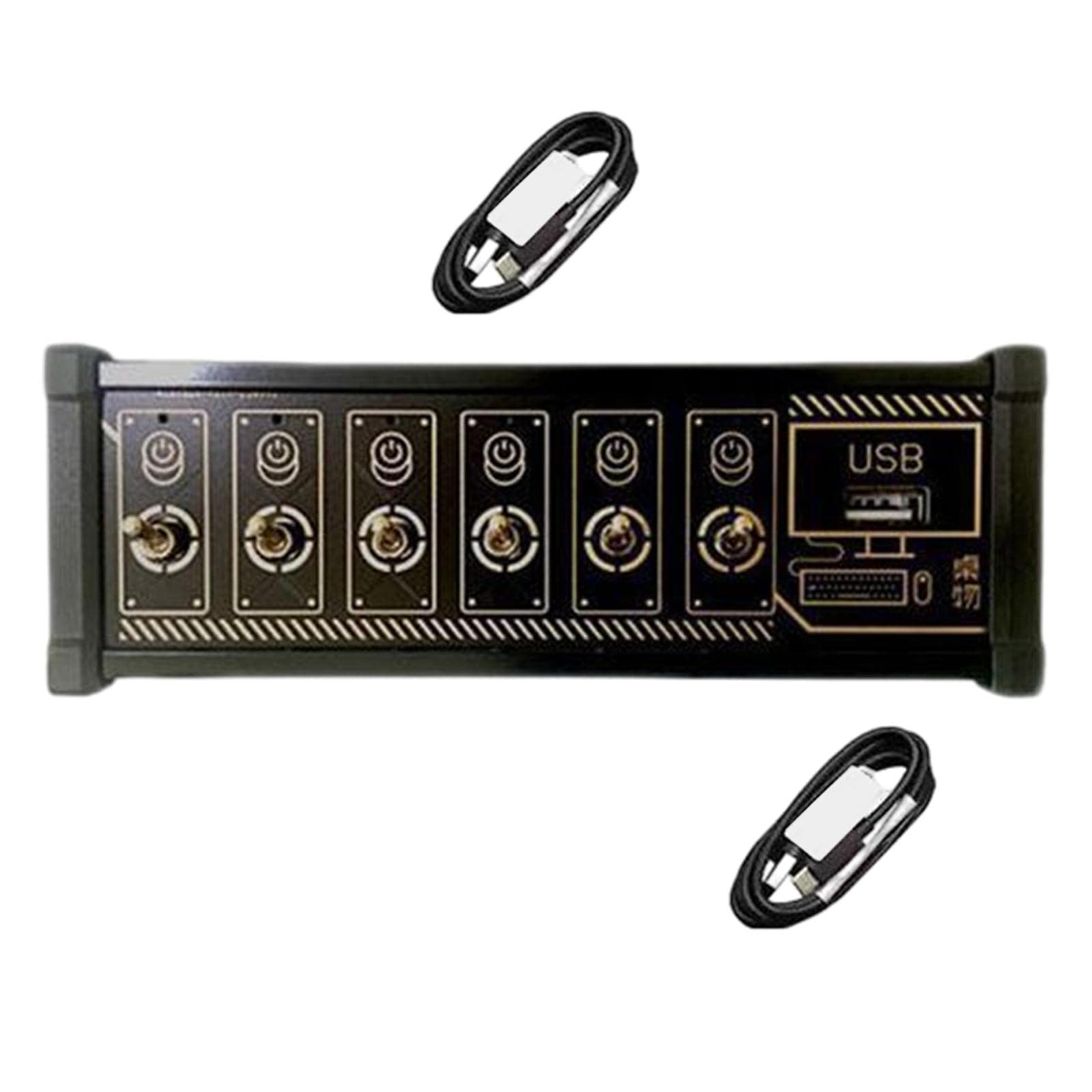USB Hub Adaptador Multi Puerto con 6 Interruptores Independientes en Material PP Adecuado para Escritorios Oficinas Espacios de Trabajo, Actualizado