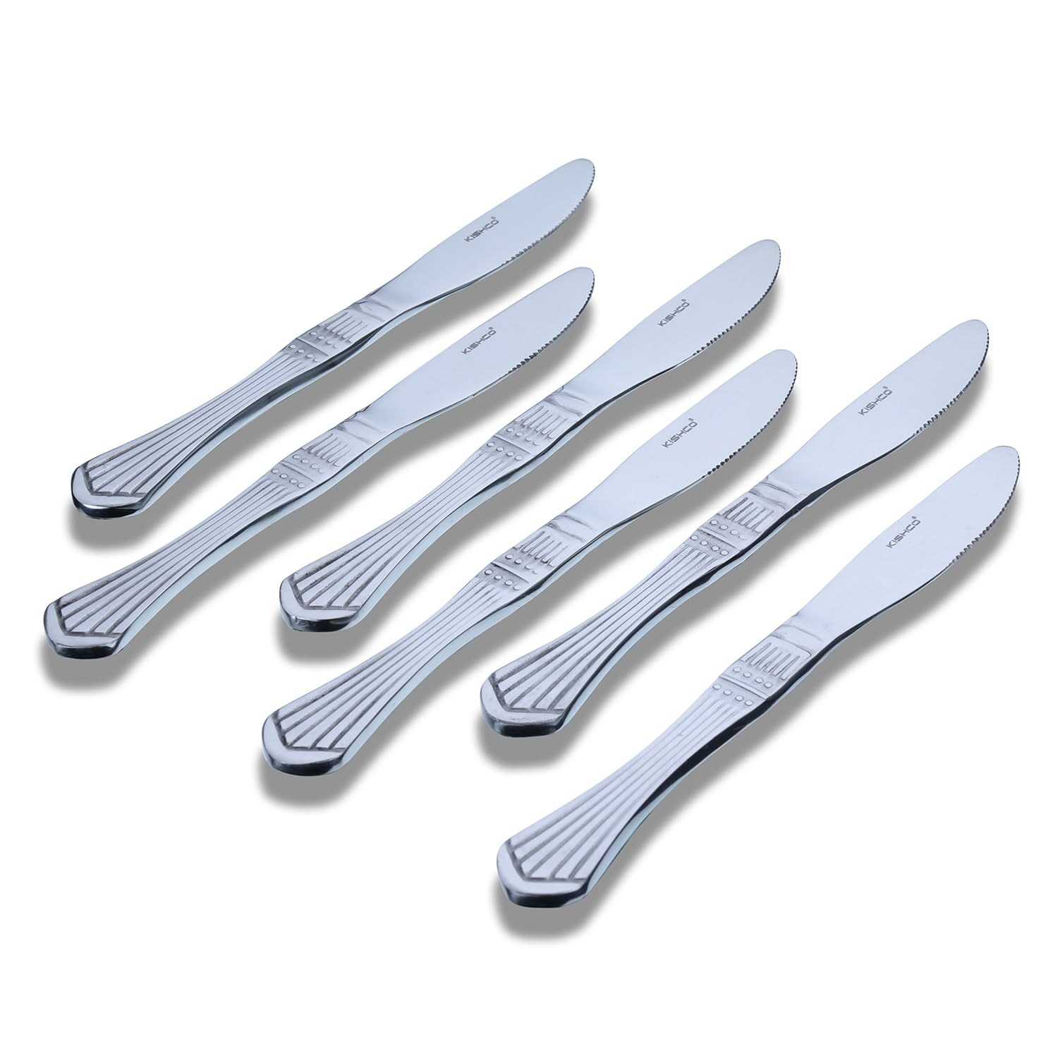 KISHCO Symphony Stainless Steel Dessert/Dinner Knife Set - Pack of 6