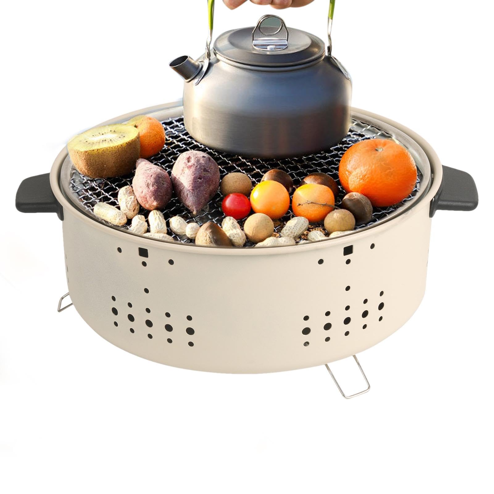 Petit barbecue pour fumoir de table à double compartiment fendu efficace