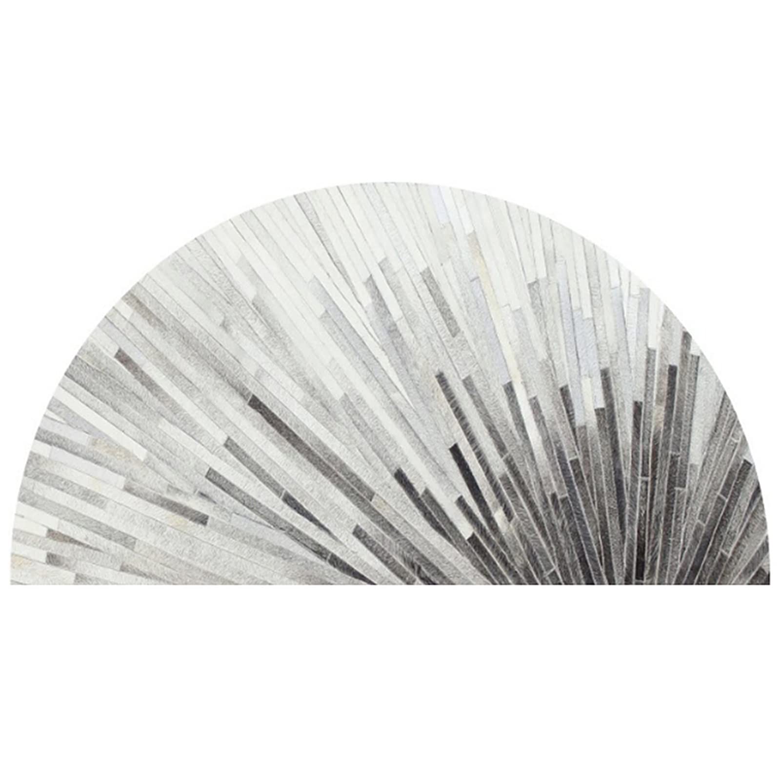 Felpudo geométrico, absorbente, resistente al desgaste, diseño moderno semicircular, para interiores y exteriores, lavable a máquina para una fácil limpieza, tapete de entrada duradero