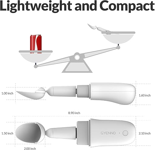 Miniatura 8 de GYENNO Juego de cuchara y tenedor Parkinson para temblores de manos, utensilios de Parkinson con 85% de compensación de temblor, utensilio