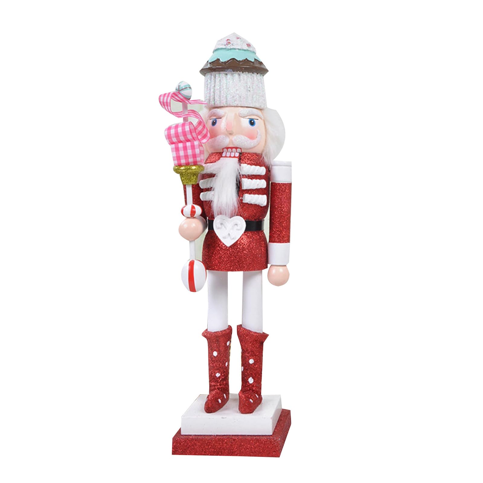 Buxuaaaa Christmas Decoration Hand Painted Wood Nutcrackers Soldier Figurine Puppet Doll Ornament for Indoor Table Centerpiece Christmas Nutcrackers