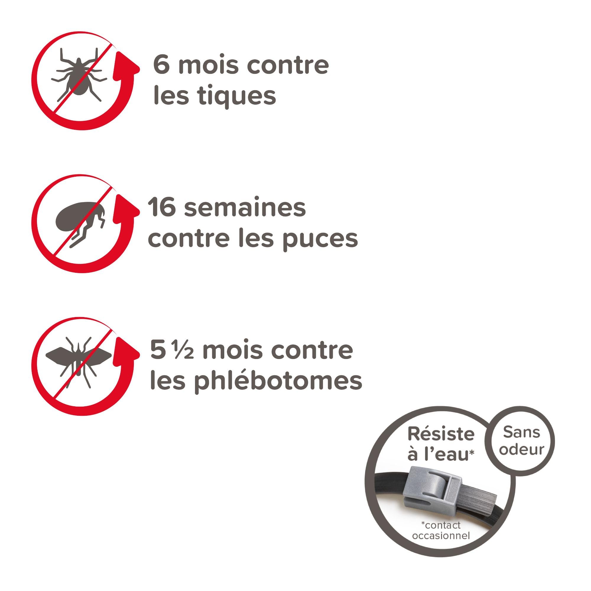Beaphar - CANISHIELD 0,77 g – Lot de 2 Colliers antiparasitaires pour Petits et Moyens Chiens – Substance Active : Deltaméthrine - Agit Contre Les tiques, Les puces, Les phlébotomes – 48 cm