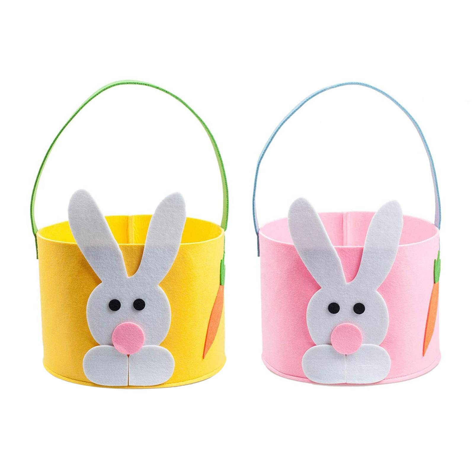 Cestino Pasqua Personalizzato Con Nome | Bunny Basket Corda Cotone | Secchiello Per Caccia Alle Uova | Regalo Bimbo Rosa