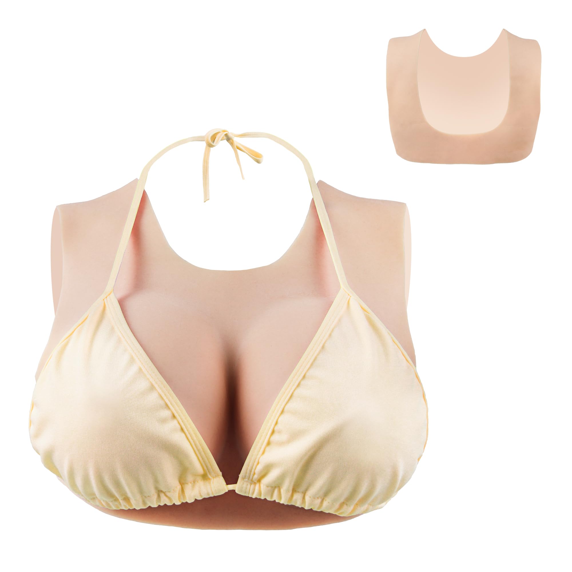Cotton Filler Breastplate Yeefairy Silicone Breastplate - Realistic  Crossdressing E Cup Breast Forms, image size:2000x2000